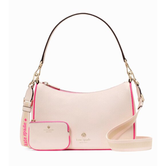 New Kate Spade Emma Medium Shoulder Bag Pebble Leather Blush Cloud Multi - Picture 1 of 5